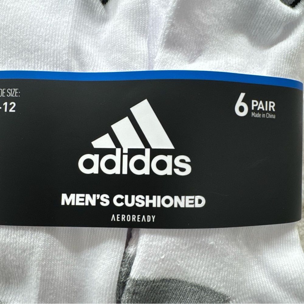 Adidas Men's Striped Cushioned Socks - 6 Pack